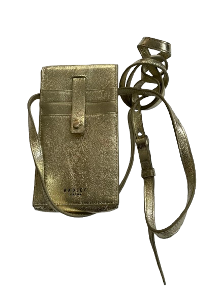 Radley London Leather Phone Case Crossbody Purse Wallet - Gold - Image 2