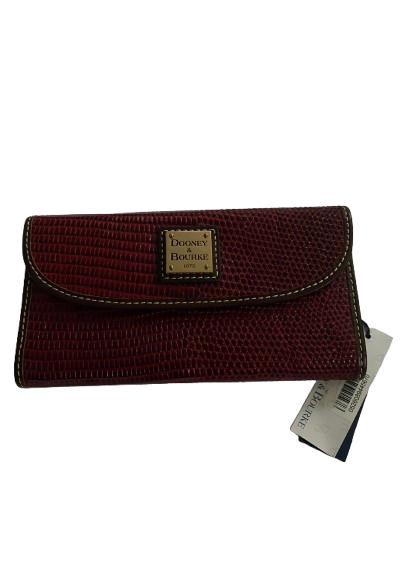 Dooney& Bourke Alligator Croc Trifold Purse/Wallet - Dark Red