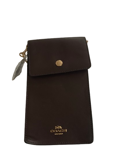 Coach Leather Chain Phone Crossbody Pouch Wallet - Oxblood/Gold - Image 2