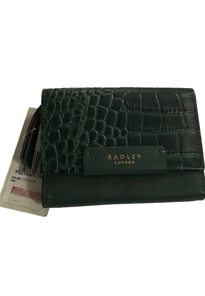 Radley London Croc-Embossed Arlington Court Leather Wallet in Seaweed