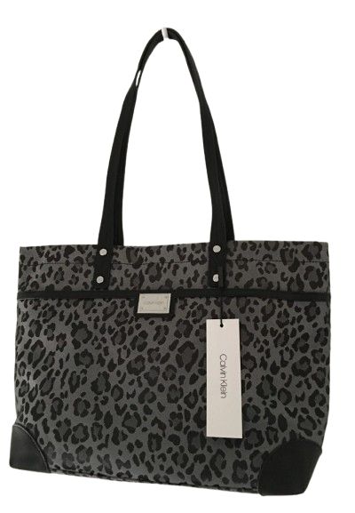 Calvin Klein Teodora Leopard Tote – Grey/Silver