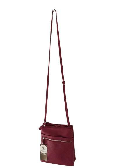 Giani Bernini Leather Crossbody Zip Top Soft Core - Wine - Image 3