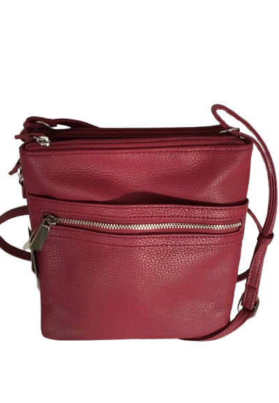 Giani Bernini Leather Crossbody Zip Top Soft Core - Wine