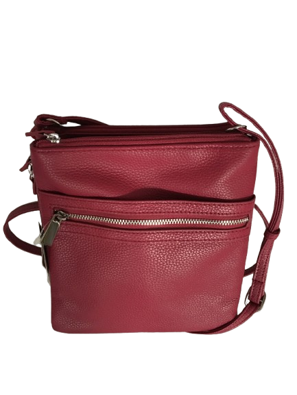 Giani Bernini Leather Crossbody Zip Top Soft Core - Wine