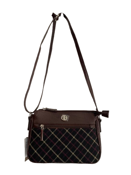Giani Bernini Crossbody Bag - Brown Plaid Crocodile