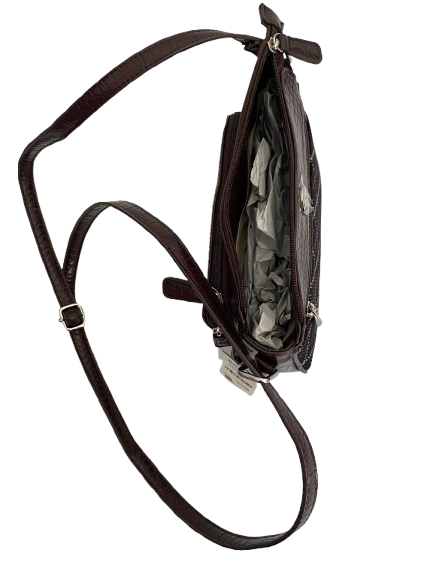 Giani Bernini Crossbody Bag - Brown Plaid Crocodile - Image 2