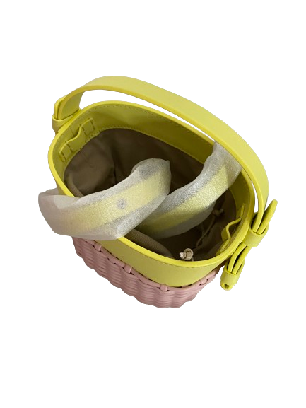 Nico Giani Adenia Small Leather Woven Basket Bucket Bag - Image 2