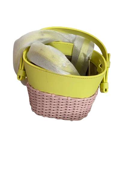 Nico Giani Adenia Small Leather Woven Basket Bucket Bag