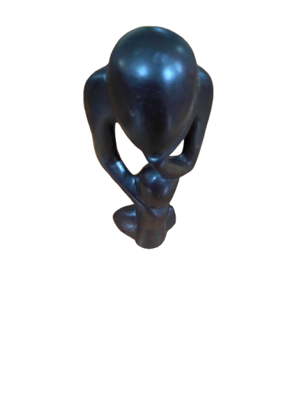African Thinker Statue - Dark Brown, 10" - Image 2