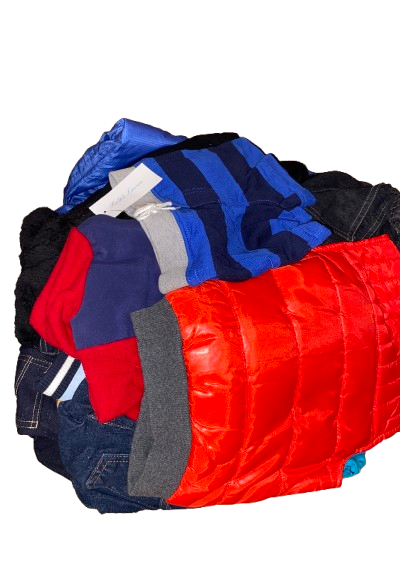 Wholesale Kids’ Clothing & Accessories Mix – Mostly Boys, Plus Girls (105 Pieces, Newborn–12 Years)