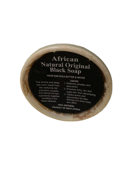 African Natural Black Soap in a Bowl - 8oz - Image 3
