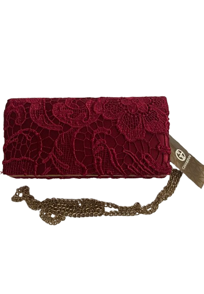 Giani Bernini Women's Lace Chain Strap Crossbody Handbag Purse - Wine