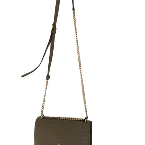 DKNY Bryant Croco Leather Chain Flap Crossbody - Dune/Gold - Image 3