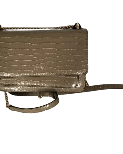 DKNY Bryant Croco Leather Chain Flap Crossbody - Dune/Gold