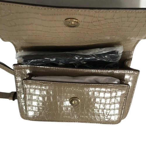 DKNY Bryant Croco Leather Chain Flap Crossbody - Dune/Gold - Image 2